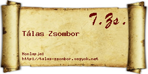Tálas Zsombor névjegykártya